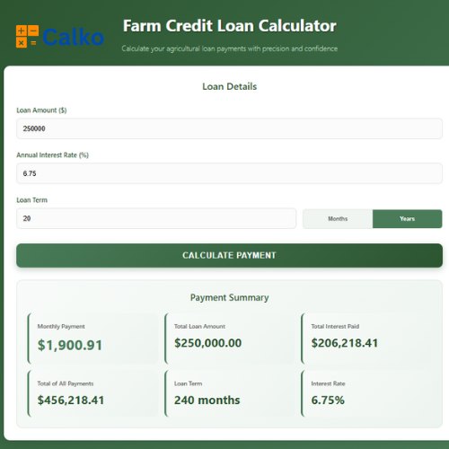 Farm Credit Loan Calculator